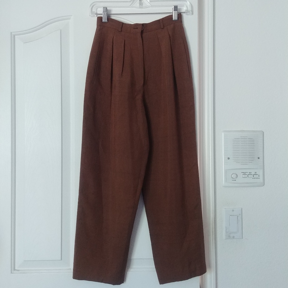 Silk Pleated Trousers